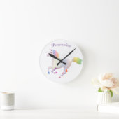Rainbow Unicorn Child's Room personalize Runde Wanduhr (Zuhause)