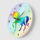Rainbow Unicorn Clock Große Wanduhr (Winkel)