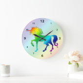Rainbow Unicorn Clock Große Wanduhr (Zuhause)