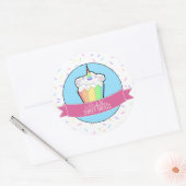 Rainbow Unicorn Cupcake Bakery Box Stickers (Umschlag)