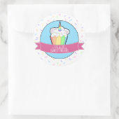 Rainbow Unicorn Cupcake Bakery Box Stickers (Tasche)