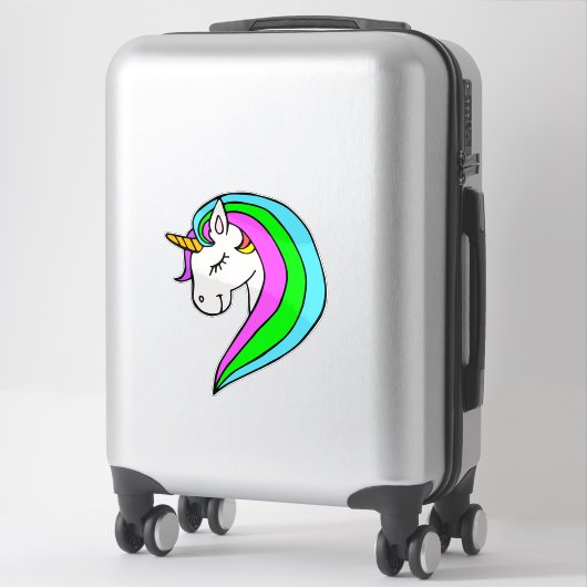 Rainbow Unicorn Custom-Cut Vinyl Sticker (Koffer)