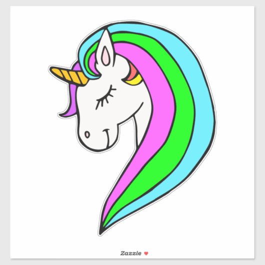 Rainbow Unicorn Custom-Cut Vinyl Sticker (Blatt)