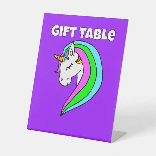 Rainbow Unicorn Custom Sockelschild (Vorderseite)