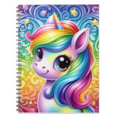 Rainbow unicorn cute fun notebook notizblock (Vorderseite)