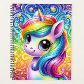 Rainbow unicorn cute fun planner book planer (Vorderseite)