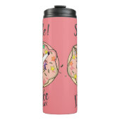 Rainbow Unicorn Dab Dance Pose Peach Pink Donut Thermosbecher (Vorderseite)