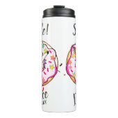 Rainbow Unicorn Dab Dance Pose Rosa Donut Thermal Thermosbecher (Vorderseite)