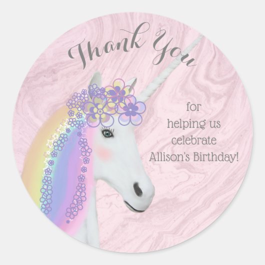 Rainbow Unicorn Danke, Stickers (Vorderseite)