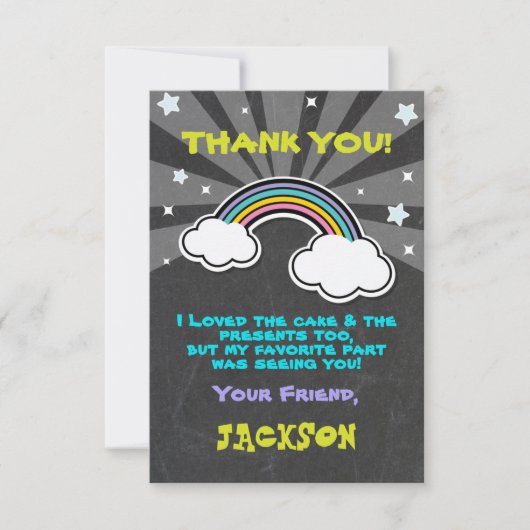 Rainbow Unicorn Dankeschön Karte (Vorderseite)