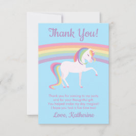 Rainbow Unicorn Dankeskarte