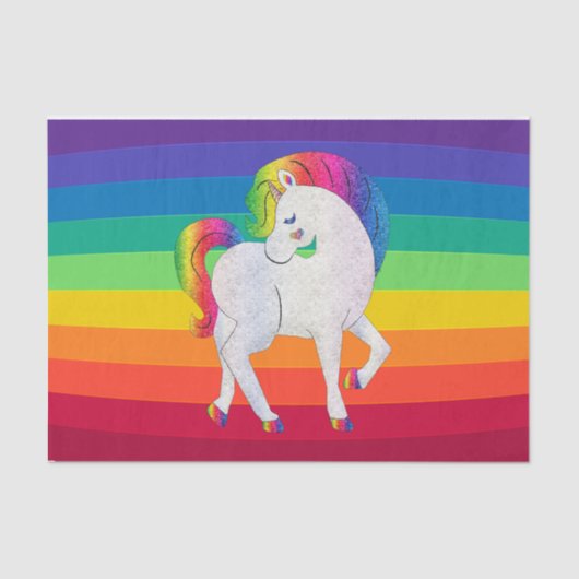 Rainbow Unicorn Decoupage Tissue Paper Seidenpapier (Vorderseite)