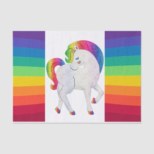 Rainbow Unicorn Decoupage Tissue Paper Seidenpapier (Vorderseite)