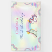 Rainbow Unicorn & Dinosaur Friends Birthday Party Banner (Vertikal)