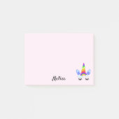 Rainbow Unicorn DIY Your Name Post-it Notes Klebezettel (Vorderseite)