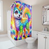 Rainbow Unicorn Dog Duschvorhang (Beispiel)