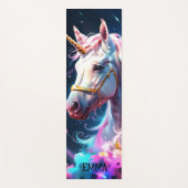 Rainbow Unicorn Doppelseitiger Individuelle Name Yogamatte (Vorderseite)