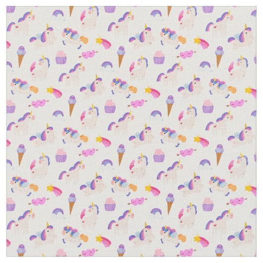 Rainbow Unicorn Dreams Fabric Stoff (Nahaufnahme)