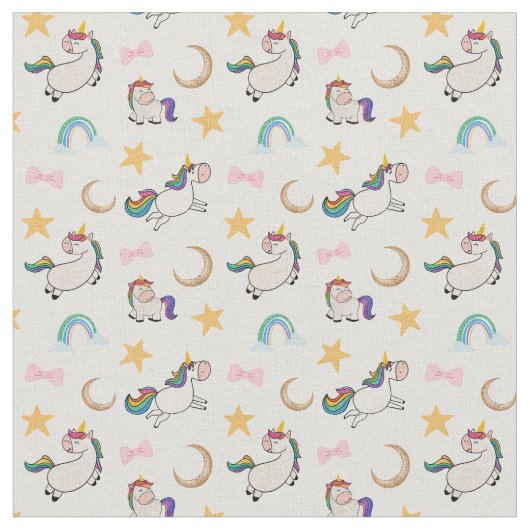 Rainbow Unicorn Dreams Fabric Stoff (Nahaufnahme)