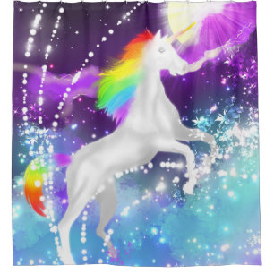 Rainbow Unicorn Duschvorhang