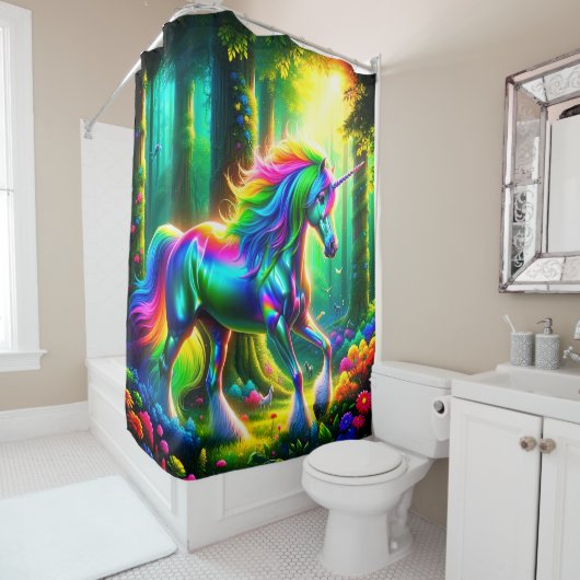 Rainbow Unicorn Duschvorhang (Beispiel)