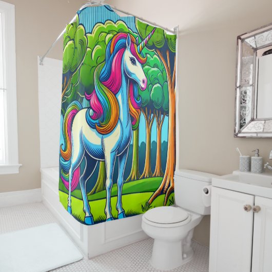 Rainbow Unicorn Duschvorhang (Beispiel)