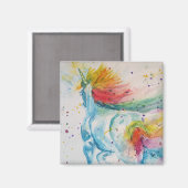 Rainbow Unicorn Einhorn Kunst, Dichtung und Musik Magnet (Vorderseite/Rückseite)