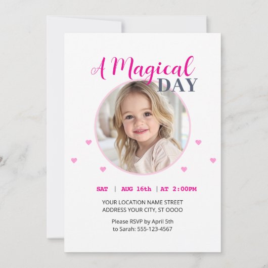 Rainbow Unicorn Einladung (Rückseite)