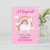 Rainbow Unicorn Einladung (Stehend Vorderseite)