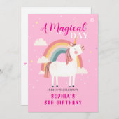 Rainbow Unicorn Einladung (Vorne/Hinten)