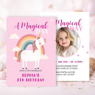 Rainbow Unicorn Einladung