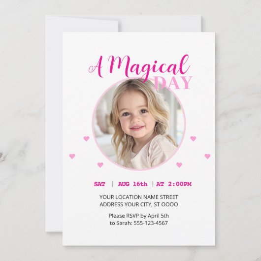 Rainbow Unicorn Einladung (Rückseite)