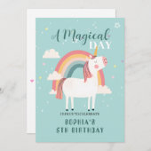 Rainbow Unicorn Einladung (Vorne/Hinten)