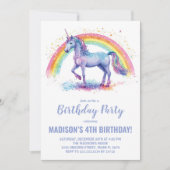 Rainbow Unicorn Einladung zum Geburtstag (Vorderseite)
