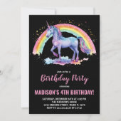 Rainbow Unicorn Einladung zum Geburtstag (Vorderseite)