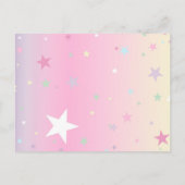 Rainbow Unicorn Einladungspostkarte (Rückseite)