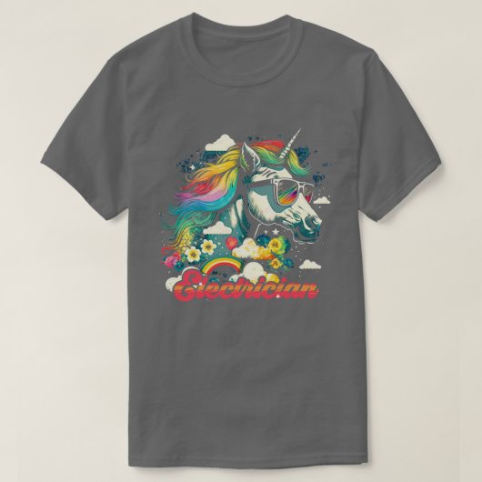 Rainbow Unicorn Electrical T-Shirt (Design vorne)