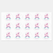 Rainbow Unicorn Etiketten (Blatt)