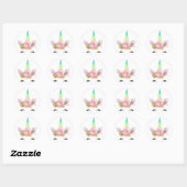 Rainbow Unicorn Face Stickers (Blatt)