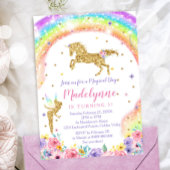 Rainbow Unicorn Fairy Birthday Einladung