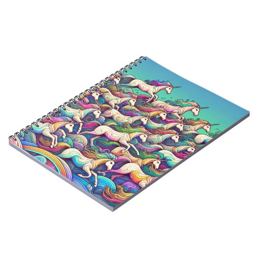Rainbow Unicorn Fantasy Art Notebook Notizblock (Linke Seite)