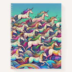 Rainbow Unicorn Fantasy Art Notebook Notizblock