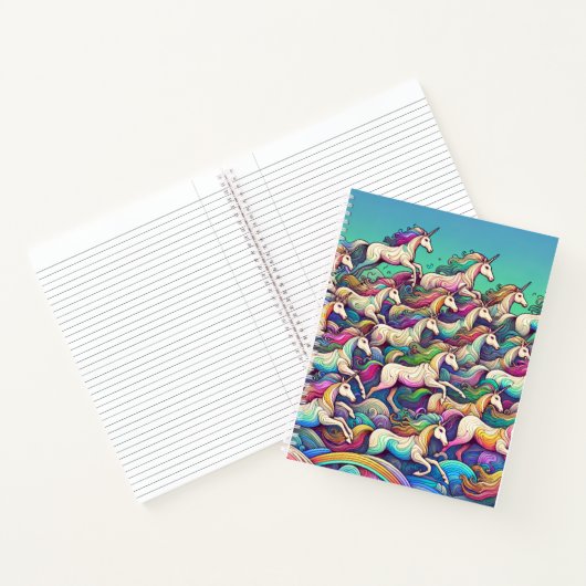 Rainbow Unicorn Fantasy Art Notebook Notizblock (Innenseite)