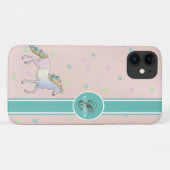 Rainbow Unicorn, farbenfrohe Sterne Monogramm Case-Mate iPhone Hülle (Rückseite (Horizontal))