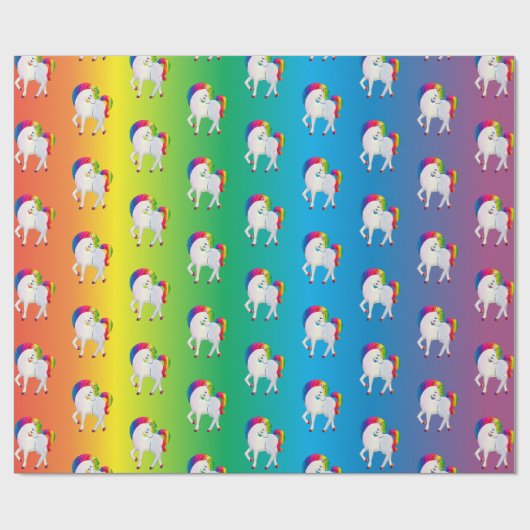 Rainbow Unicorn farbiges Geschenk Geschenkpapier (Flach)
