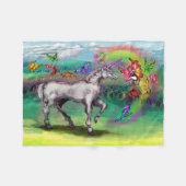 Rainbow Unicorn Feen Fleecedecke (Vorderseite (Horizontal))