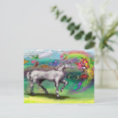 Rainbow Unicorn-Feen Postkarte (Stehend Vorderseite)
