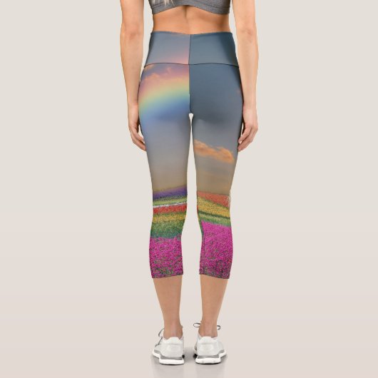 Rainbow Unicorn Foals Fantasy Capri Leggings (Rückseite)