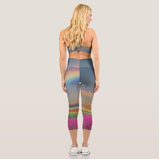 Rainbow Unicorn Foals Fantasy Capri Leggings (Rückseite)