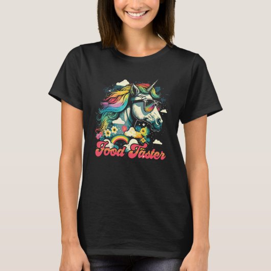 Rainbow Unicorn Food Taster Verkostung T-Shirt (Vorderseite)